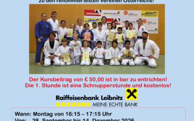 Anfängerkurs Buben und Mädchen 6 bis 10 Jahre, Start Montag 28. September 2026